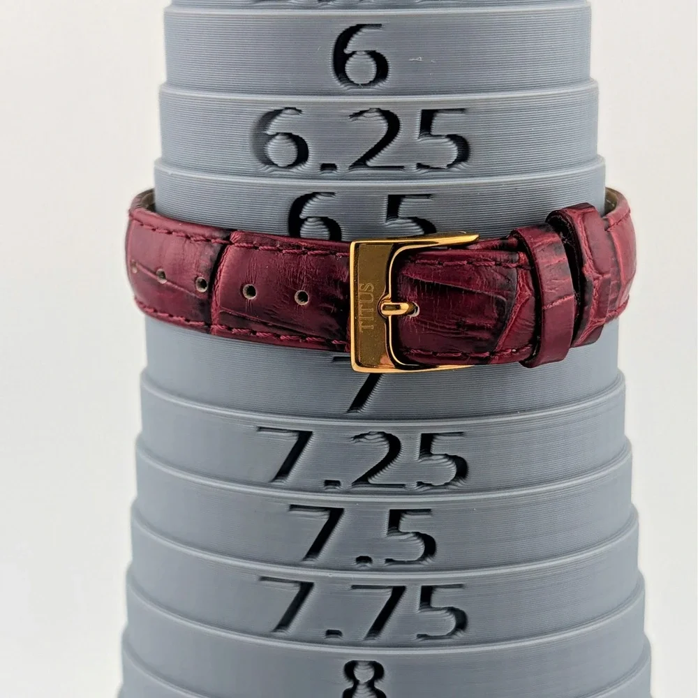 Titus Retrograde Multifunction Rose Gold Burgundy Leather Women's Watch 29mm